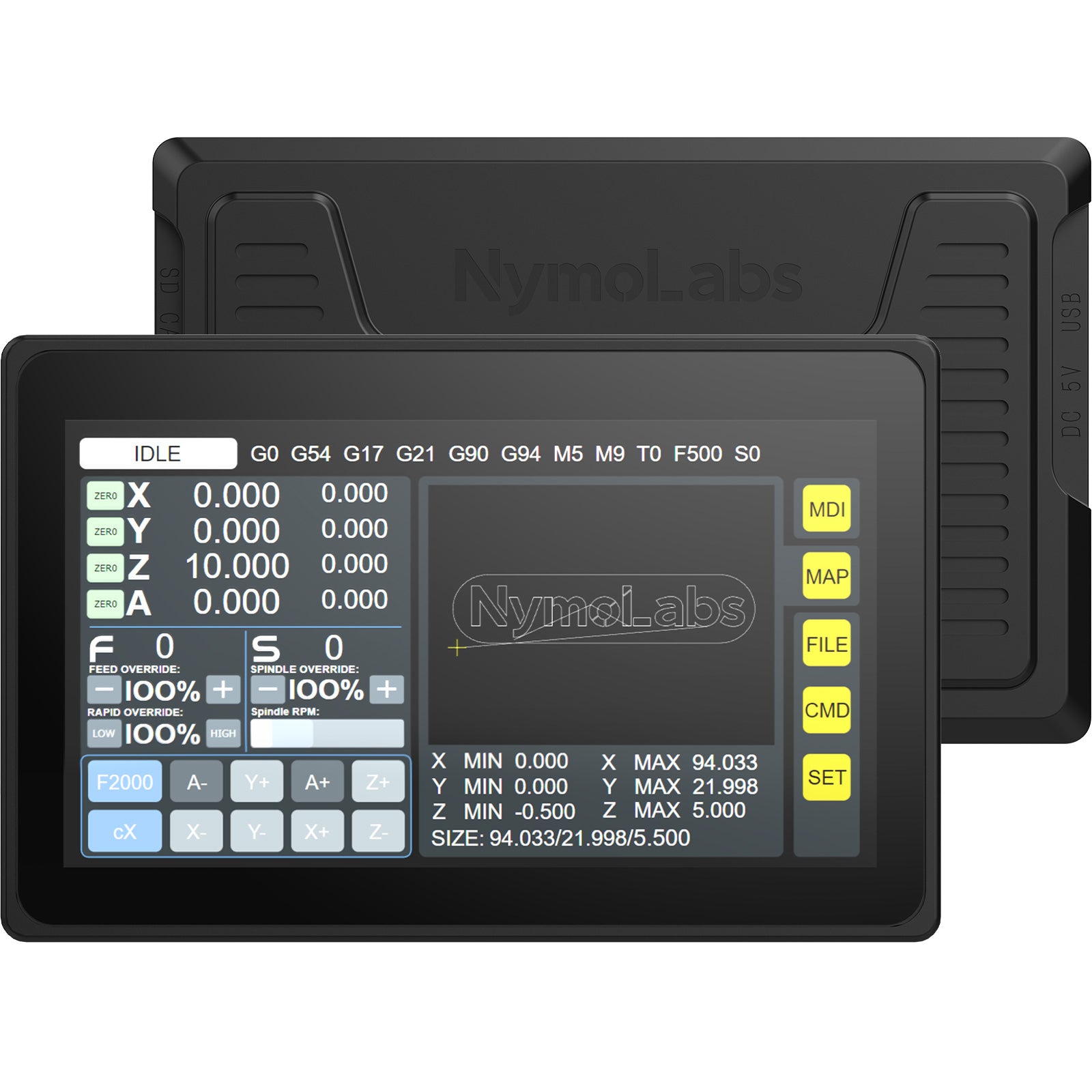 NymoLabs 4 AXIS USB CNC Offline GRBL Control Module with 7inch IPS Touch Screen