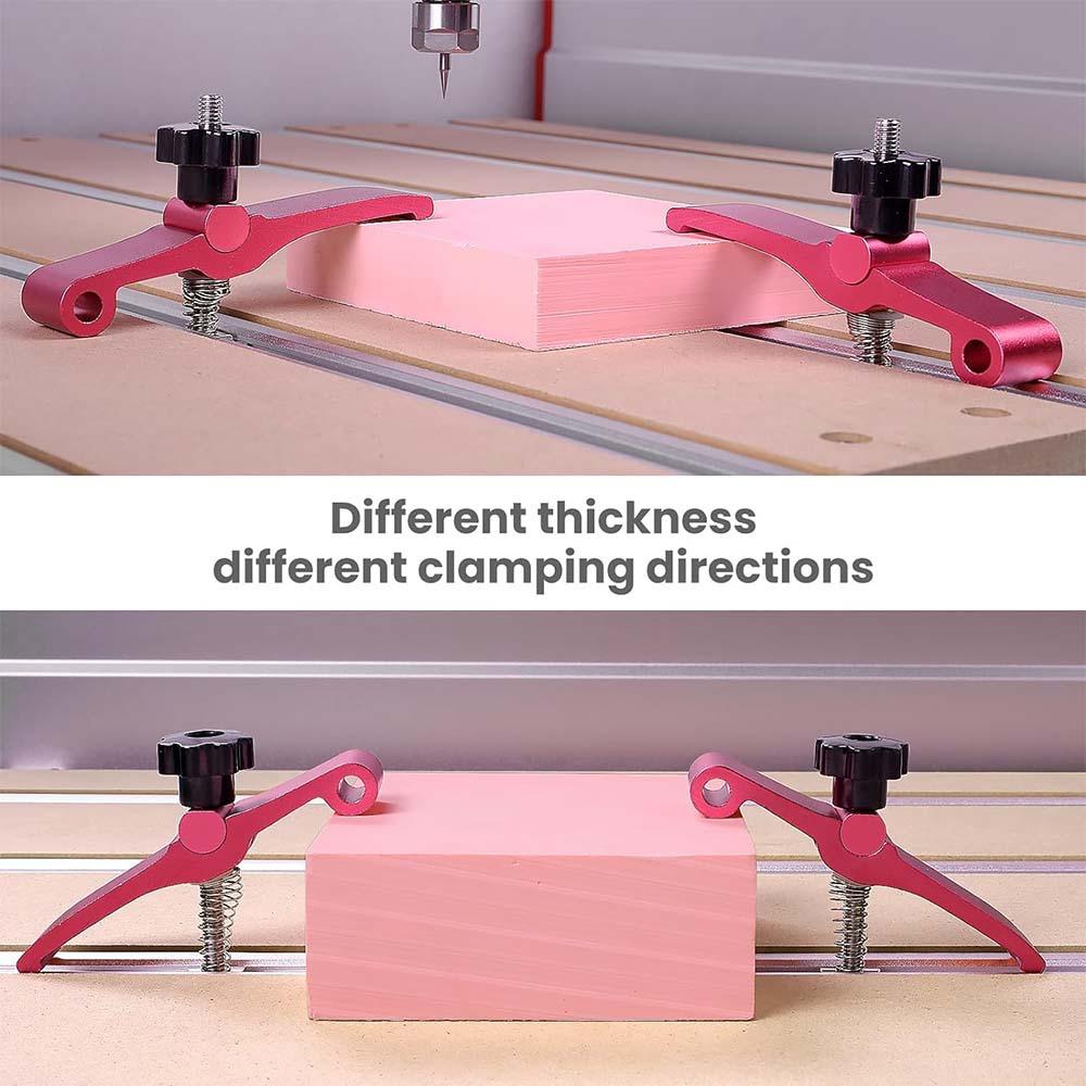 2PCS T-Track Hold Down Clamp for M6 T-slot Nut 15 x 16mm(0.6 x 0.6'') 80mm-Length