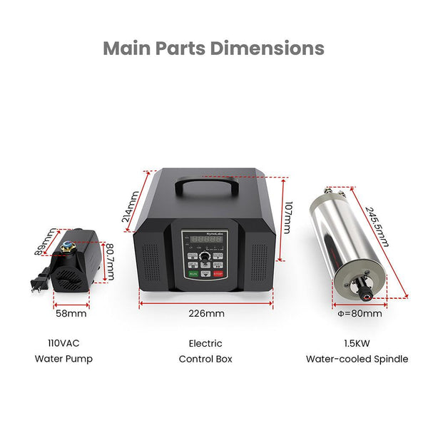 1.5KW 110V/220V CNC Machine Water-Cooled Spindle Motor Kit(80mm Spindle Mount Not Included)