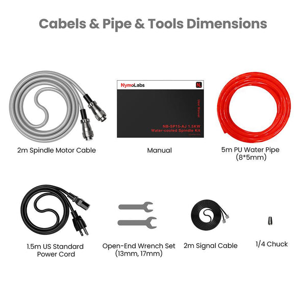 1.5KW 110V/220V CNC Machine Water-Cooled Spindle Motor Kit(80mm Spindle Mount Not Included)