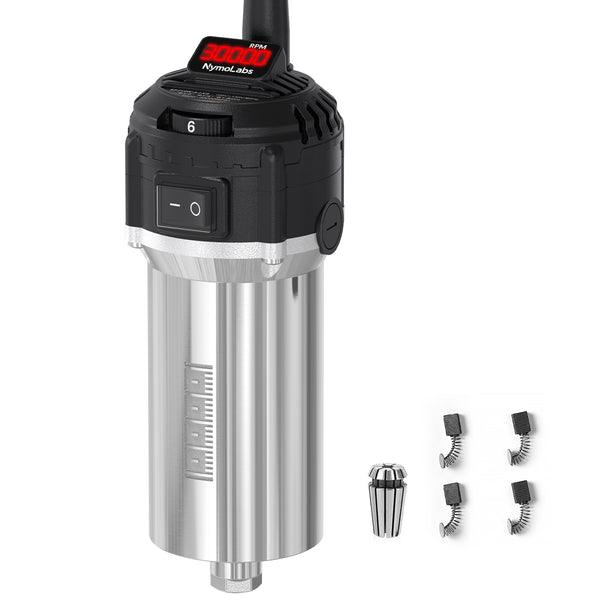 710W CNC Spindle Motor with Speed Display, 6-Speed Adjustable, 7000–30000 RPM, 65mm Diameter, 1/4" ER11 Collet,for  Most CNC Milling Machines 110V/220V