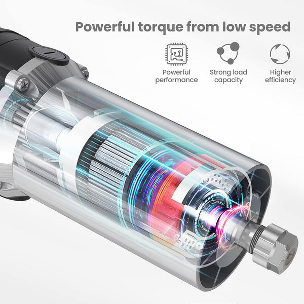 710W CNC Spindle Motor with Speed Display, 6-Speed Adjustable, 7000–30000 RPM, 65mm Diameter, 1/4" ER11 Collet,for  Most CNC Milling Machines 110V/220V