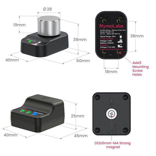 NymoLabs Wireless  Probe – Precision Z-Axis Tool Setter, GRBL & Mach3 Compatible