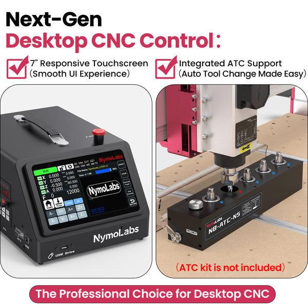 [2026 NEW] NBS-1290 Ultra CNC Router Machine, 48.74" × 36.54" Working Area, 2.2KW Air-Cooled Spindle with 7" Touch Screen 4-Axis Controller. ATC Expandable, NEMA24 Closed-Loop Motors