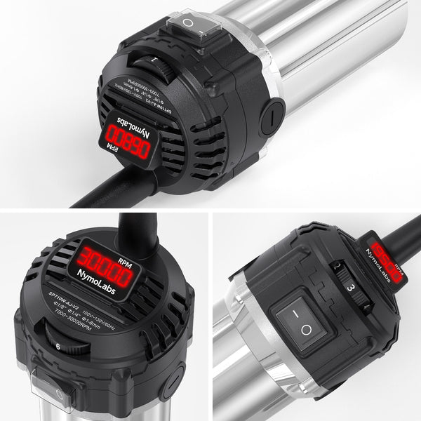 710W CNC Spindle Motor with Speed Display, 6-Speed Adjustable, 7000–30000 RPM, 65mm Diameter, 1/4" ER11 Collet,for  Most CNC Milling Machines 110V/220V