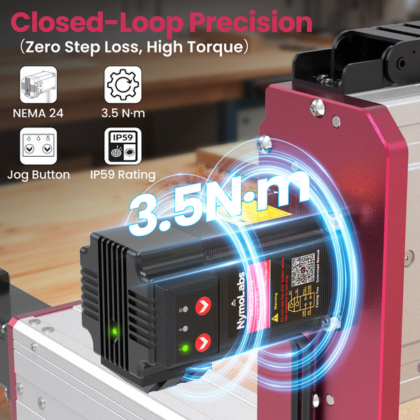 [2026 NEW]NBS-6050 PRO CNC Router Machine, 710W Air-Cooled Spindle with RPM Display, NEMA24 Closed-Loop Motors, Linear Rails & Ball Screws on XYZ Axes, 600×500×117 mm Work Area, for Wood, Acrylic, Carbon Fiber & Aluminum