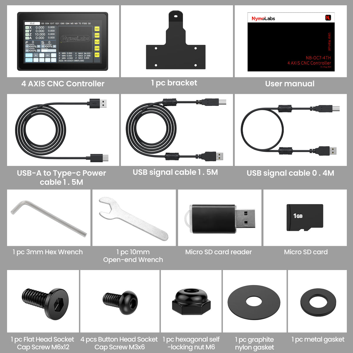 NymoLabs 4 AXIS Offline GRBL Control Module with 7inch IPS Touch Screen