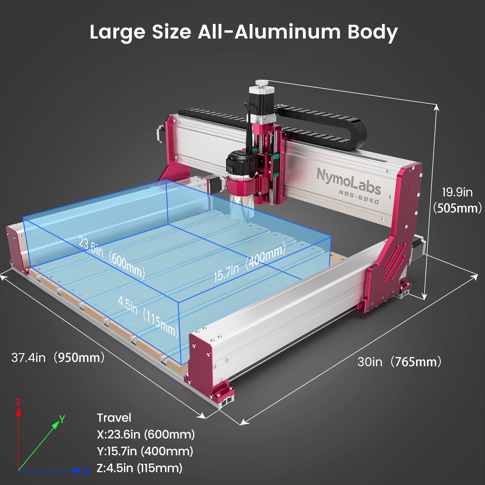 NBS-6040 CNC Router Machine for Wood Acrylic Aluminum Engraving