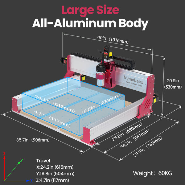 [2026 NEW]NBS-6050 PRO CNC Router for Wood, Acrylic & Aluminum