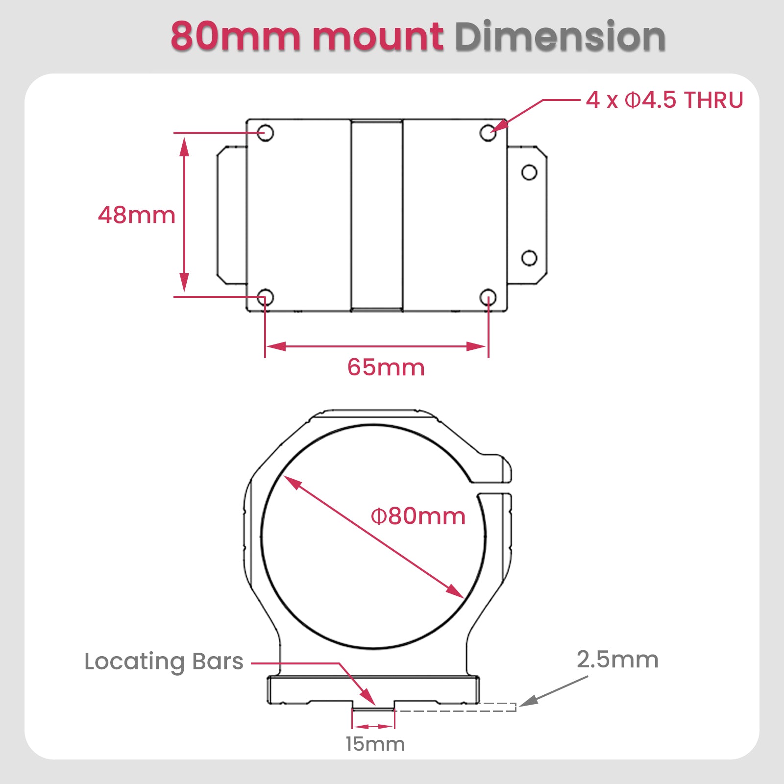 80mm Diameter Aluminum CNC Spindle Holder