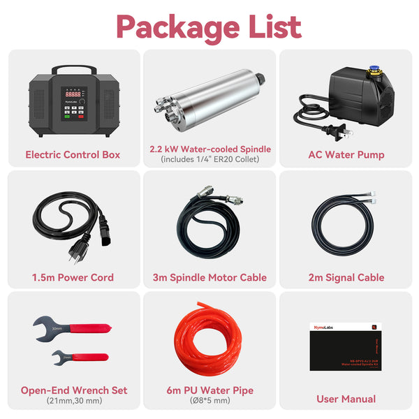 [Bundle Discount]2.2KW ER20 Water Cooled Spindle Kit+80mm Spindle Mount