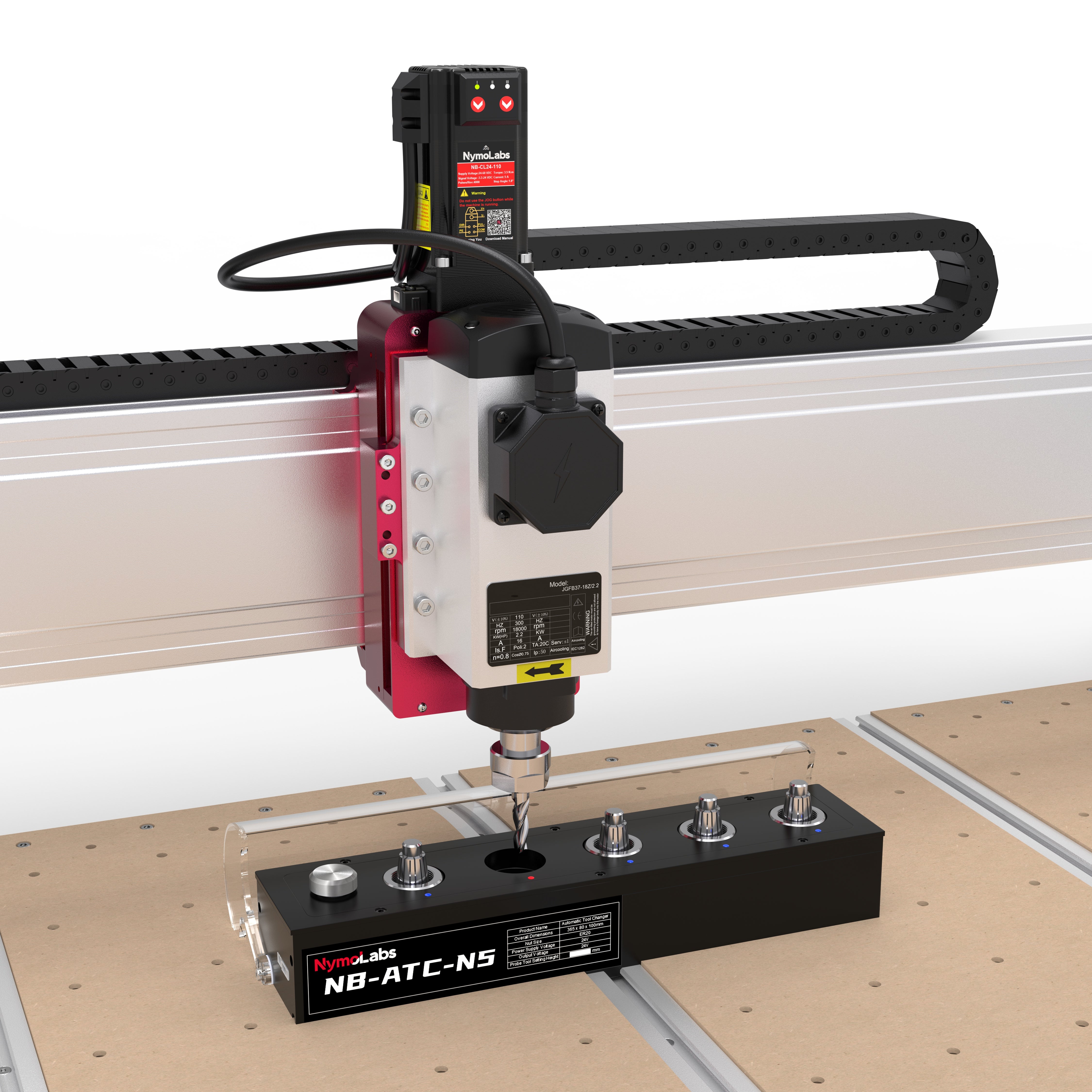 [2026 NEW] NB-ATC-N5 Tool Magazine with Integrated Tool Probe (Compatible Only with NymoLabs NB4 Control System)